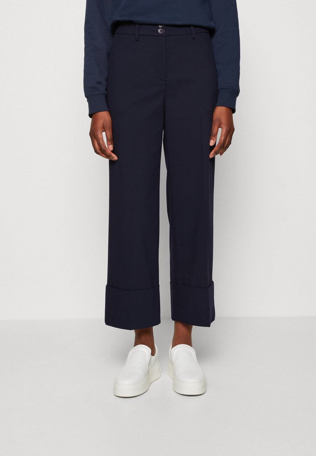 

Брюки Esprit Clifton High Rise Wide Leg Culotte, темно-синий, Синий;черный