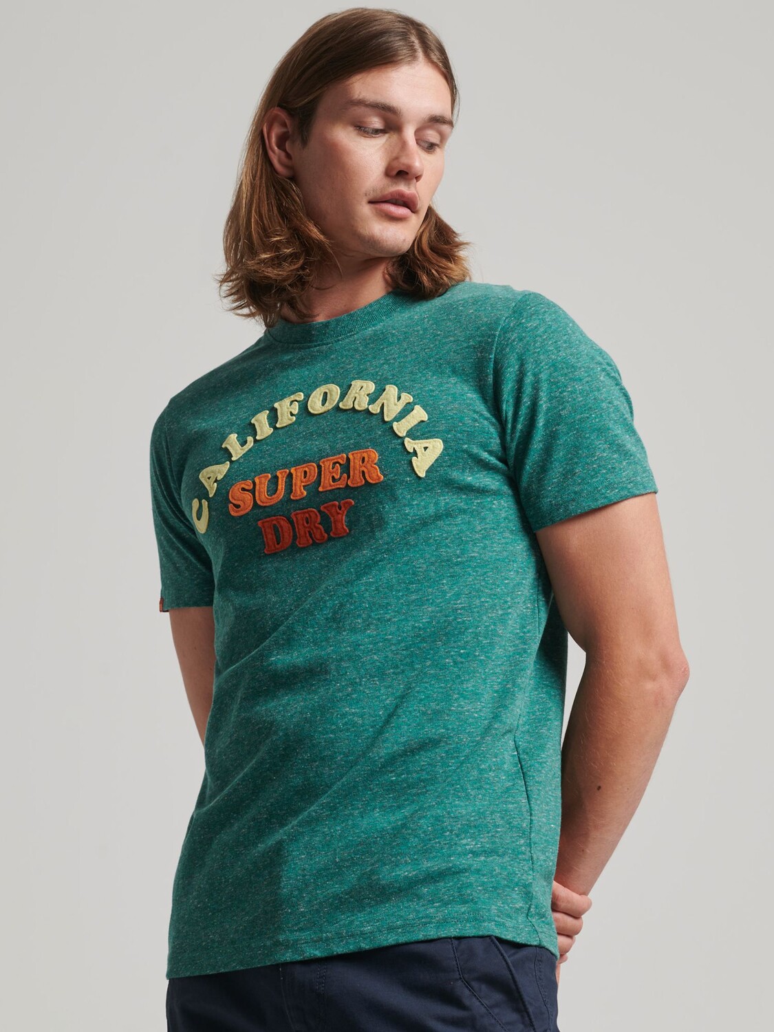 

Футболка Superdry Great Outdoors с аппликацией, бирюзовый снежный цвет, Зеленый