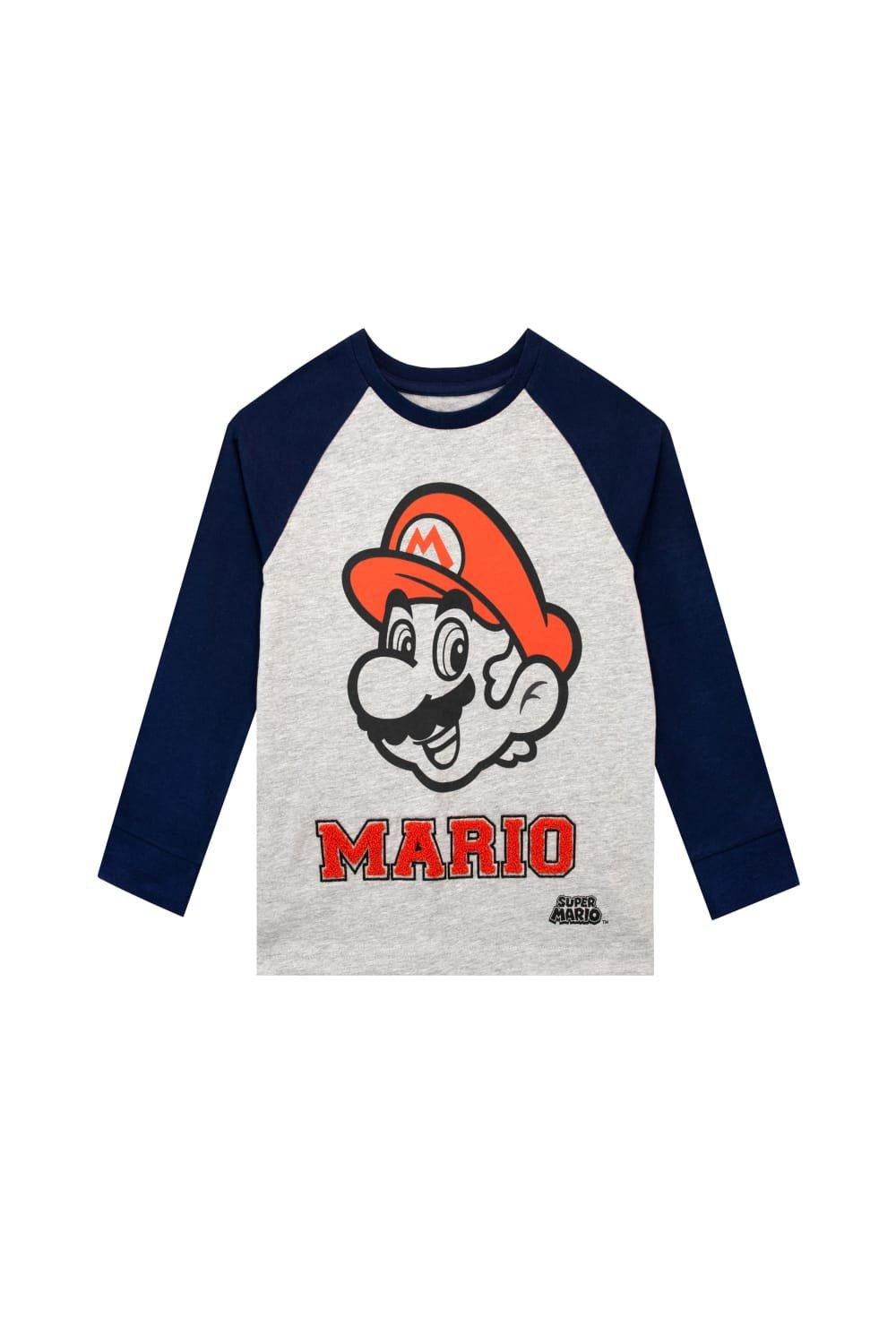 Топ с длинными рукавами Mushroom Kingdom Mario Gaming Super Mario, серый