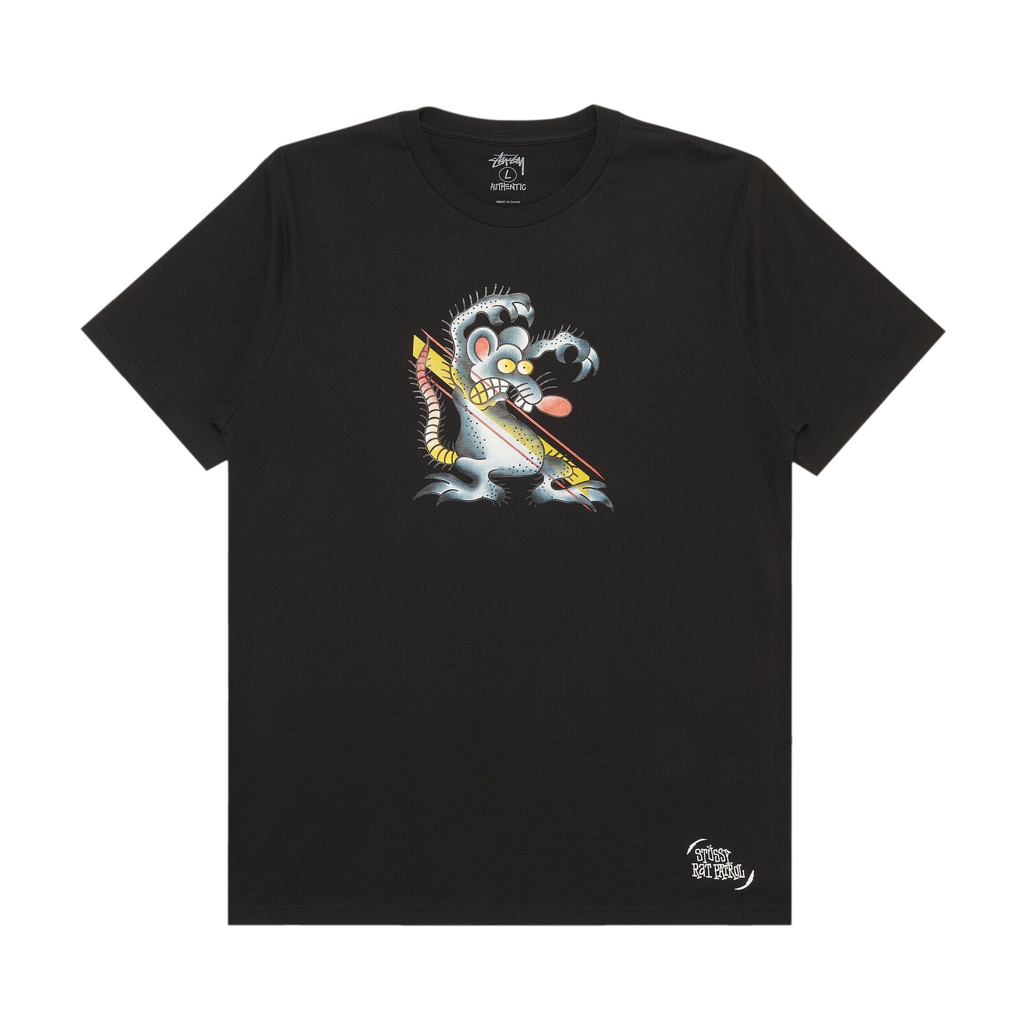 

Футболка отпугивающая крыс Stussy, черная, Черный