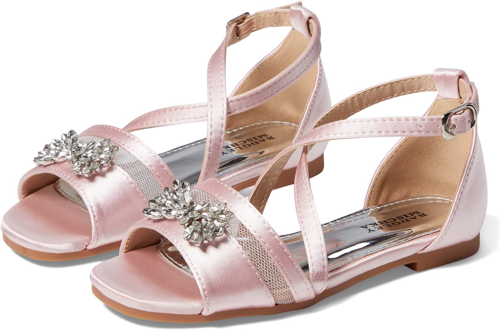 

Сандалии на плоской подошве Whitney Bow Jewel Toe Sandal Badgley Mischka, розовый