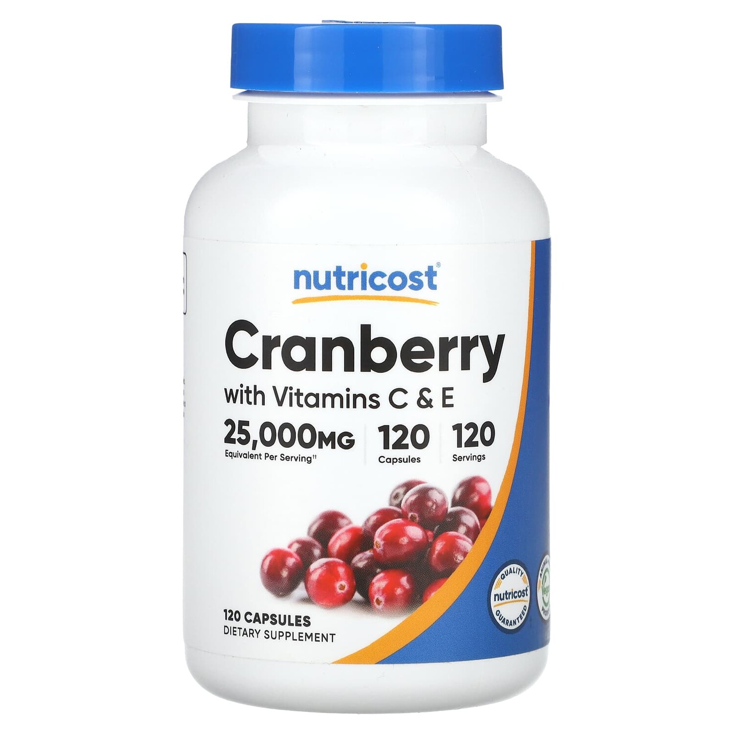 

Клюква с витаминами C и E, 120 капсул, Nutricost