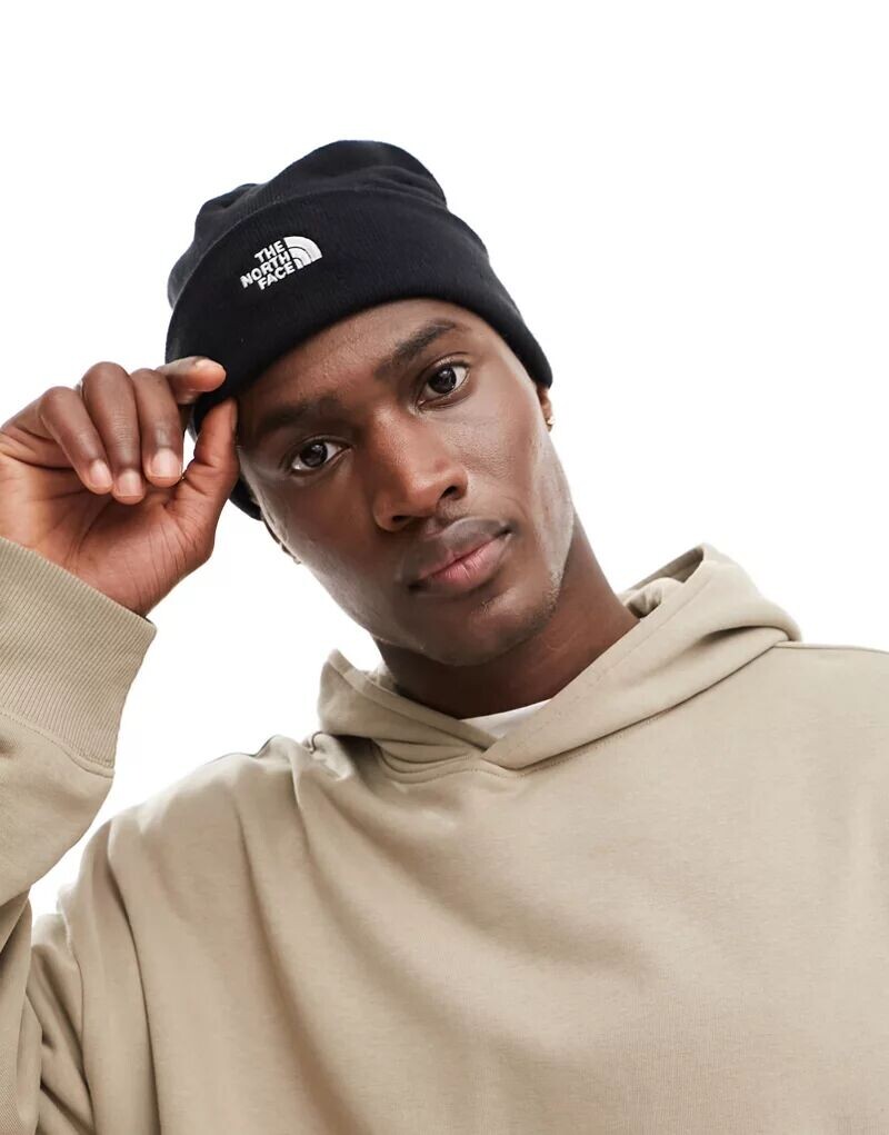 

Черная вязаная шапка The North Face Norm Shallow
