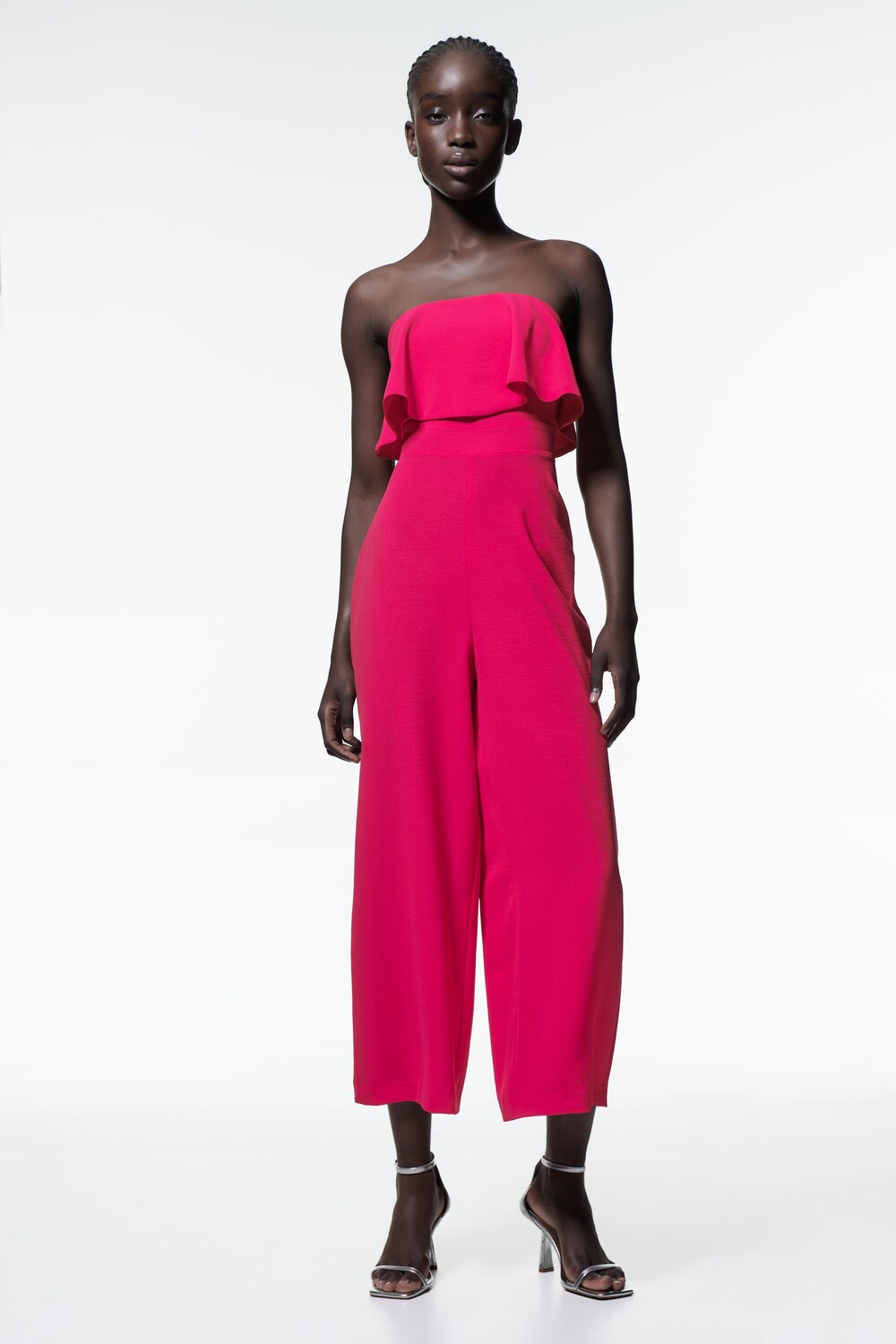 

Комбинезон с прямым вырезом со слоями Zara, фуксия