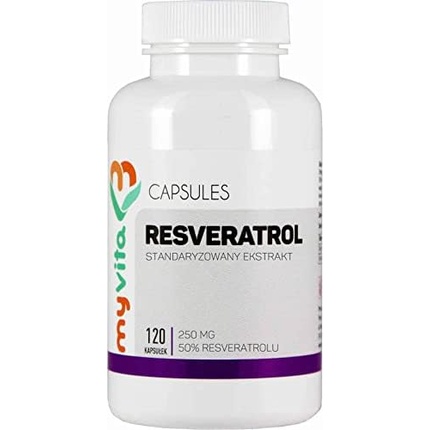 Ресвератрол, стандартизированный экстракт ресвератрола, 250 мг, 120 капсул MyVita