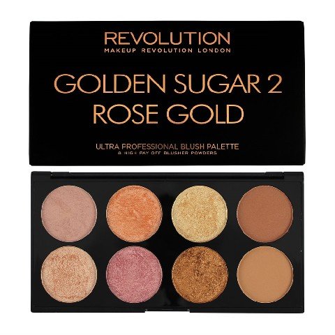 Палетка для контуринга лица Golden Sugar 2 Rose Gold, 13 г Makeup Revolution, Ultra Blush Palette