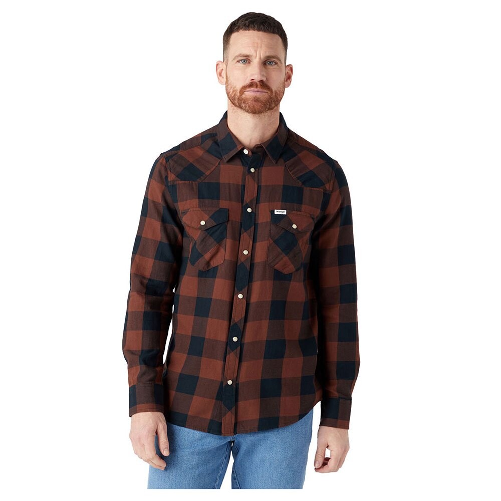 

Рубашка с длинным рукавом Wrangler Western, коричневый