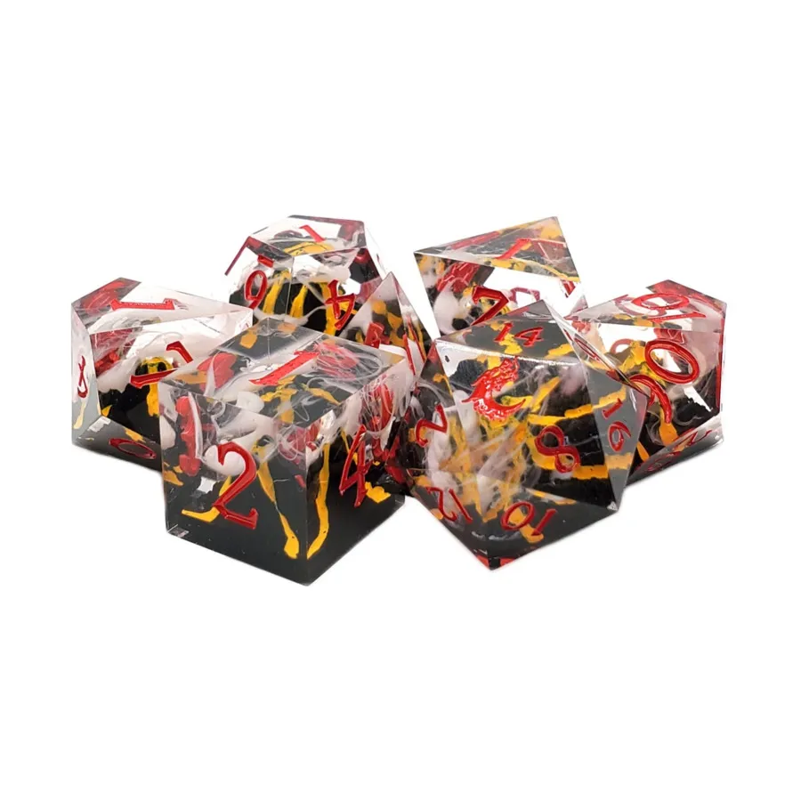 

Poly Set Lava Flow — желтый с красным (7), Sharp Edged Dice