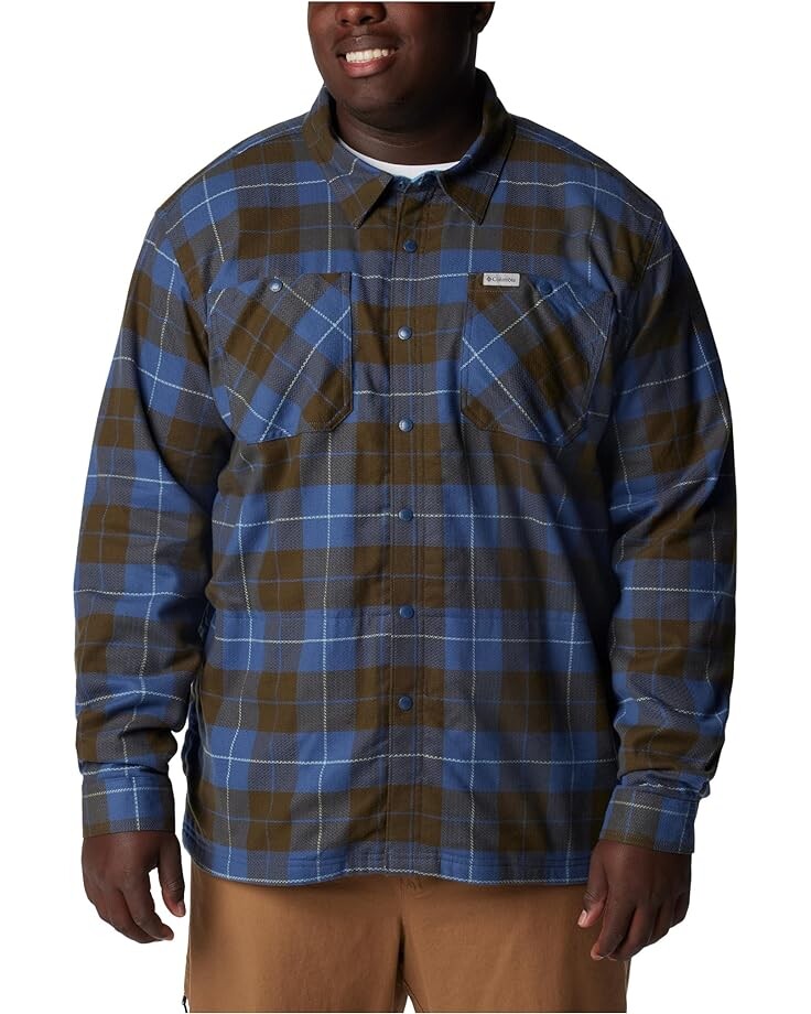 

Рубашка Columbia Big & Tall Cornell Woods Fleece Lined, цвет Dark Mountain/Shasta Woodsman Tartan