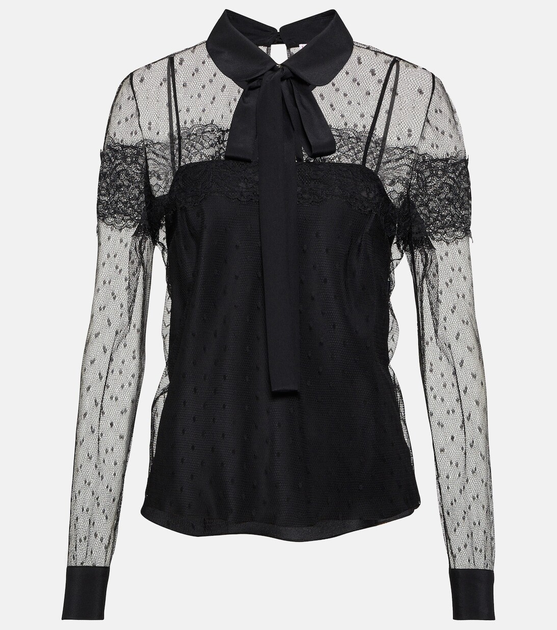 

Прозрачная блуза "пуэн-деспри" REDVALENTINO, черный