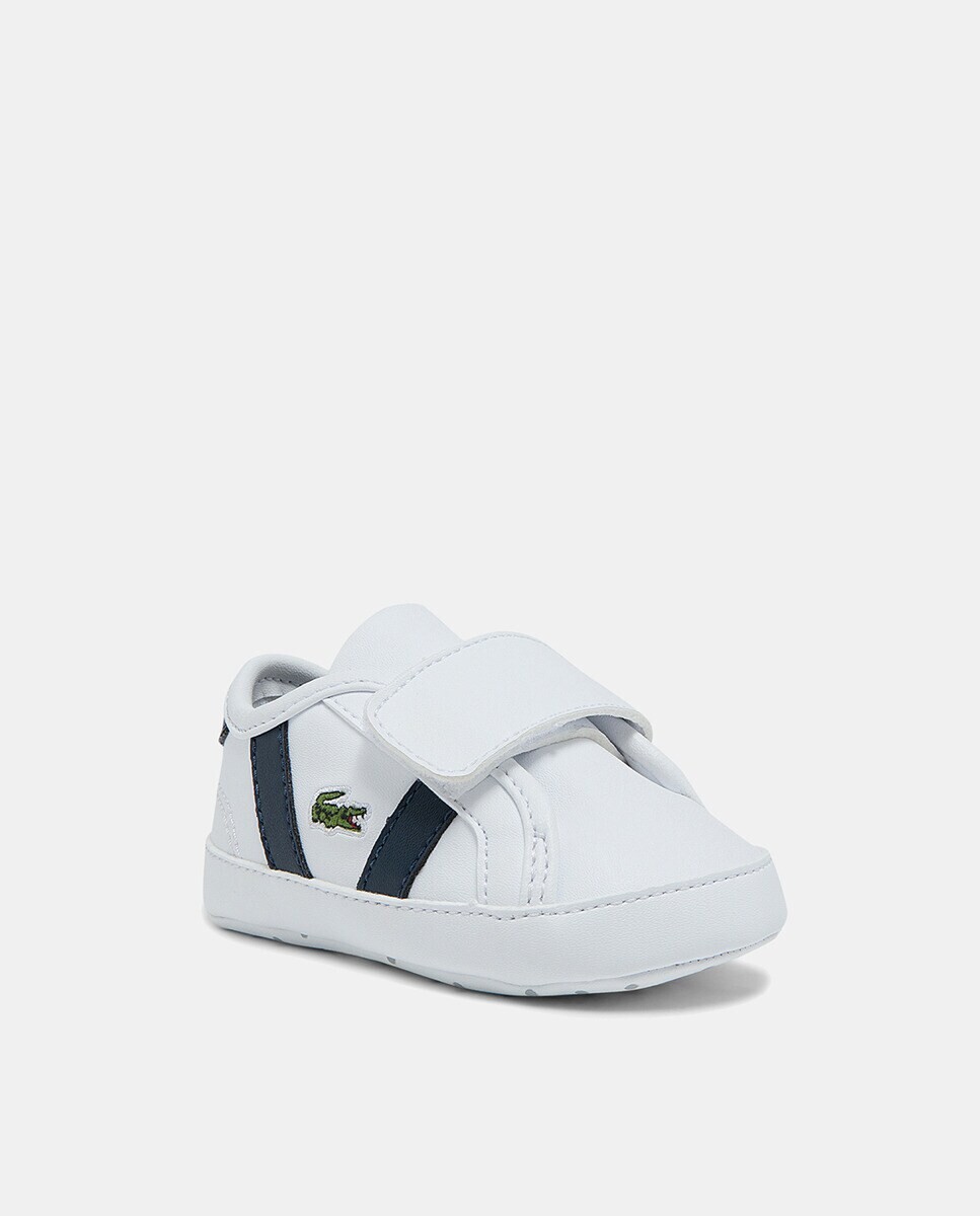 

Белые кроссовки Sideline Crib для мальчика из синтетического материала Lacoste, белый