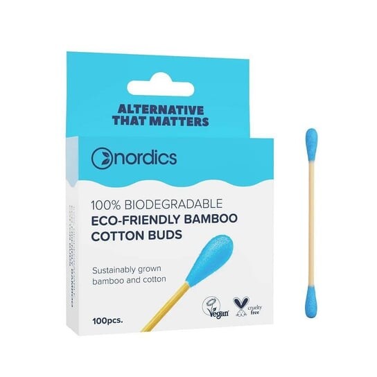 

Бамбуковые палочки, Синий, 100 шт. Nordics, Bamboo Cotton Buds
