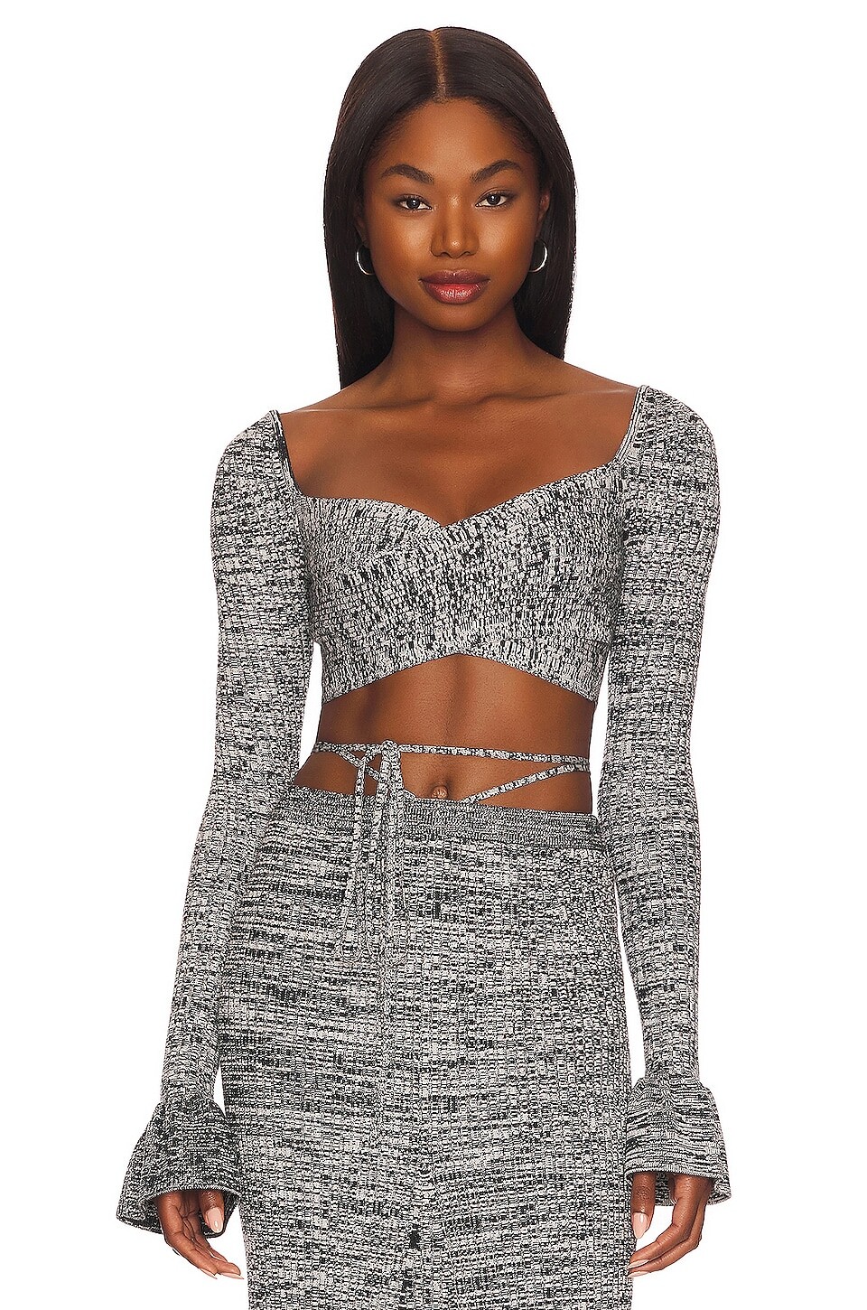 

Топ House of Harlow 1960 x REVOLVE Yuna Crop, цвет Black & White Marl