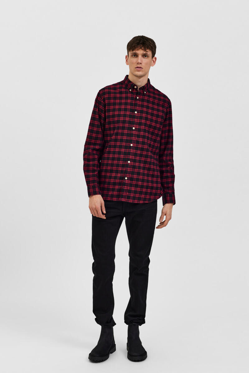 

Мужская рубашка в клетку Slim Fit Selected, красный
