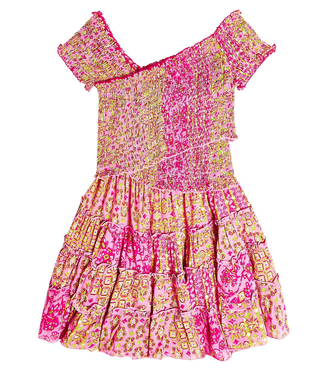 Платье soledad с цветочным принтом Poupette St Barth Kids, розовый