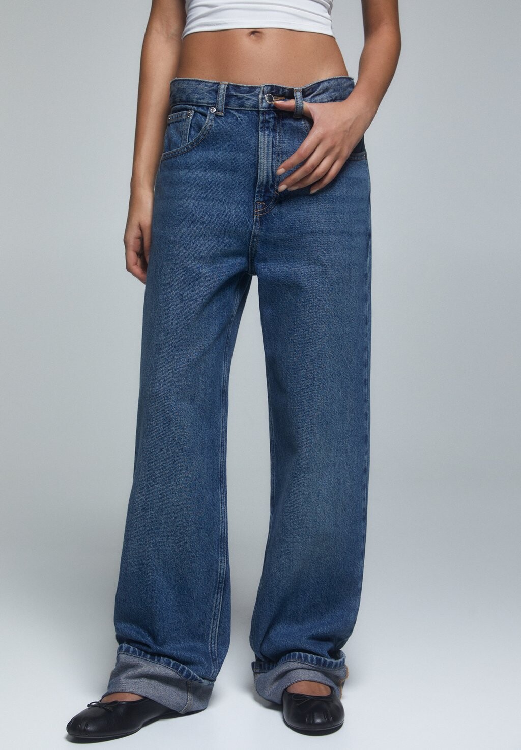 

Джинсы Baggy PULL&BEAR, синий деним