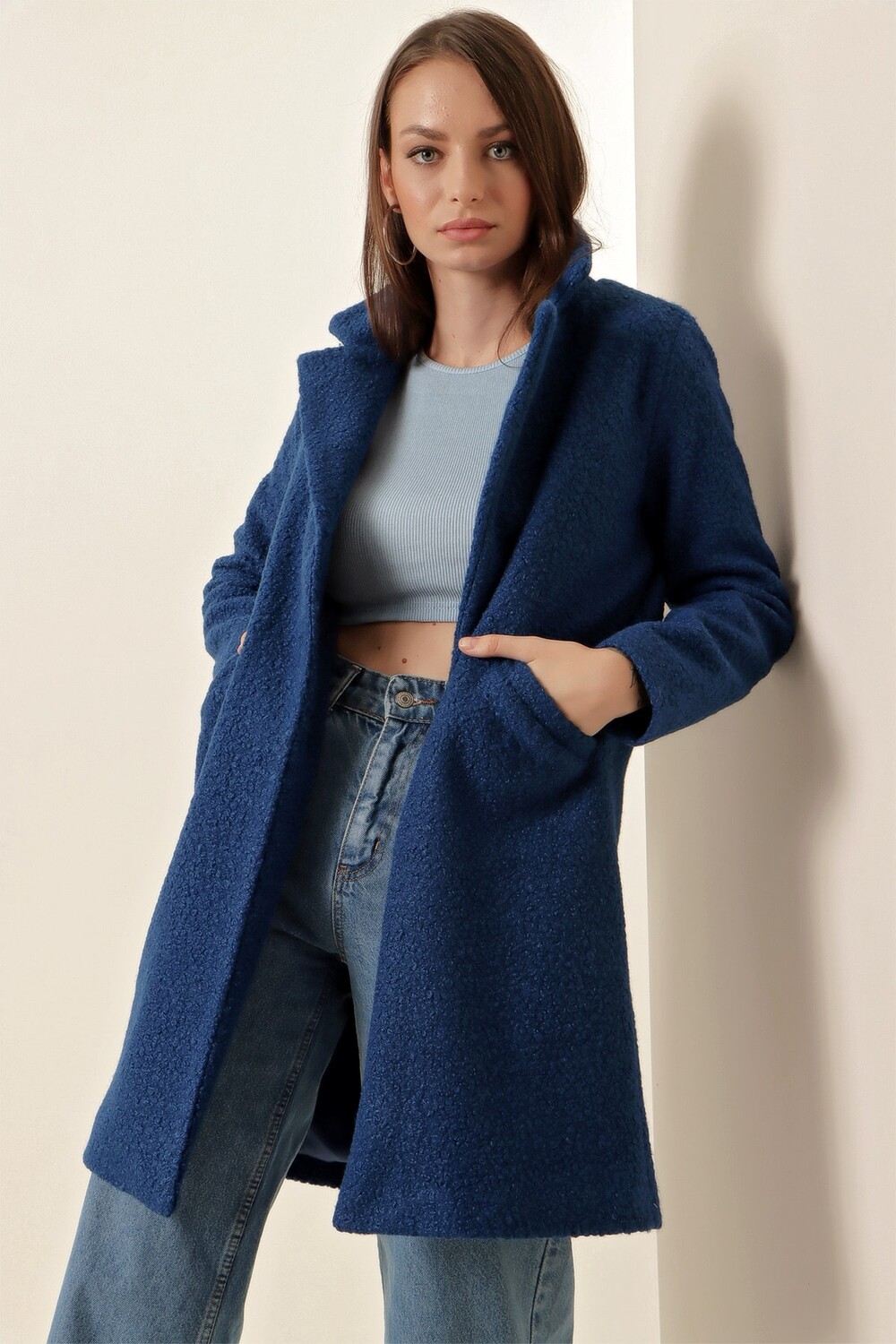 

Пальто Kaşe Oversize - Saks Bigdart, темно-синий