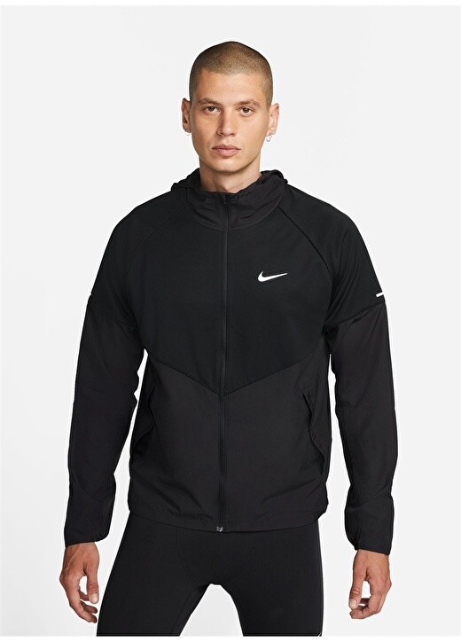 

Черная мужская куртка на молнии Nike, Черный