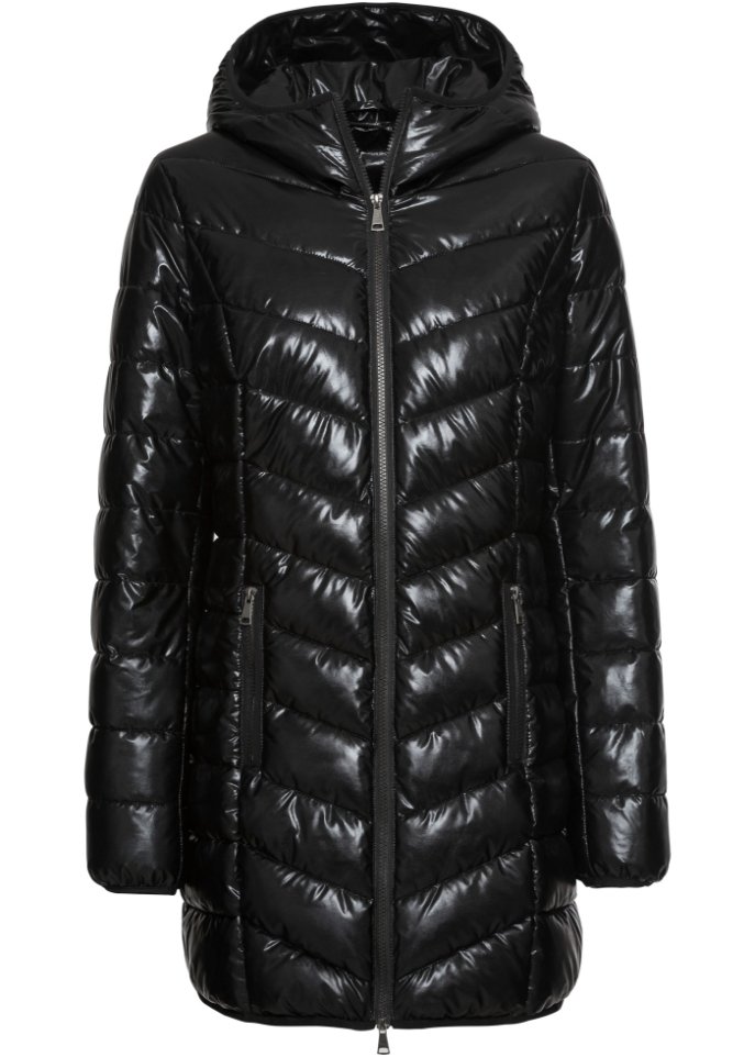Стеганое пальто с эффектом металлик Bodyflirt, черный платье bodyflirt эффектное 44 размер