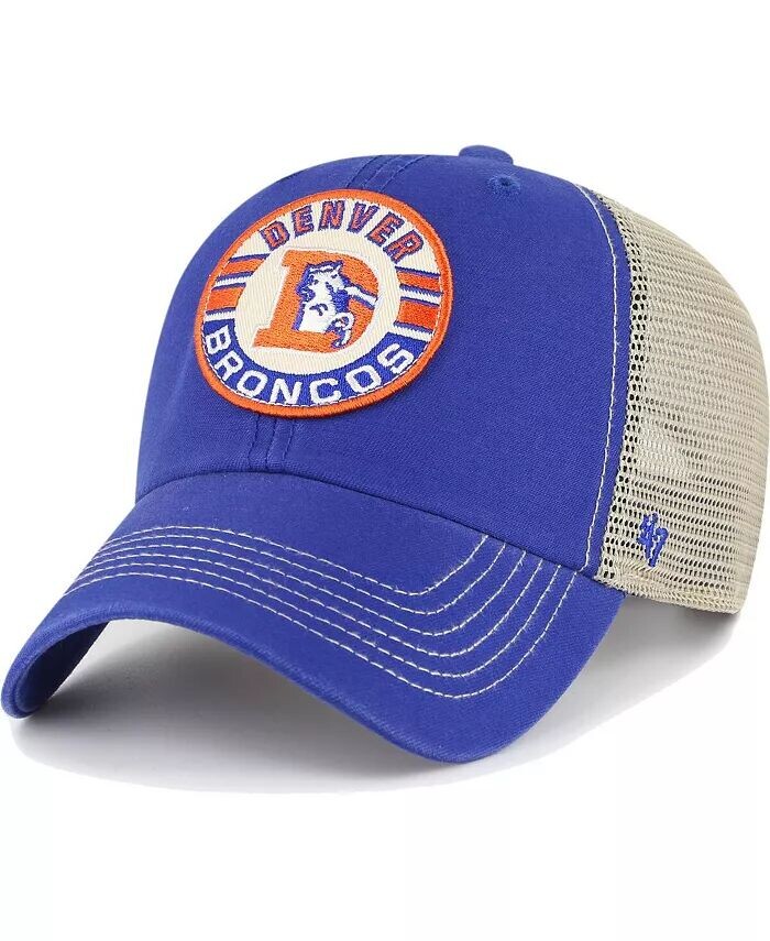

Мужская регулируемая шляпа Royal, натуральный цвет Denver Broncos Notch Trucker Clean Up '47 Brand, синий