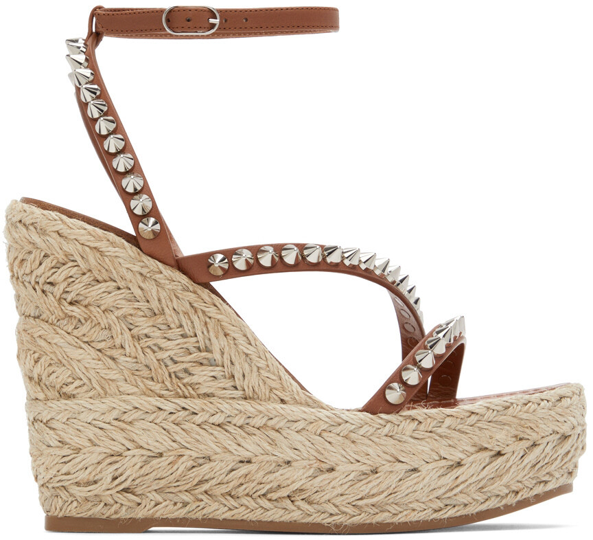 

Christian Louboutin Коричневые босоножки на каблуке Mafaldina Zeppa 120
