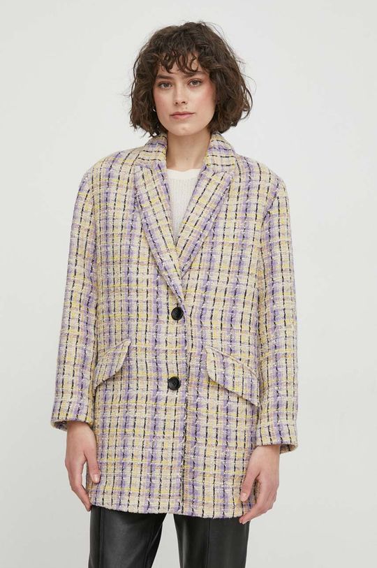 Полушерстяное пальто Sisley, бежевый пальто полушерстяное 19 каляев размер 56 бежевый