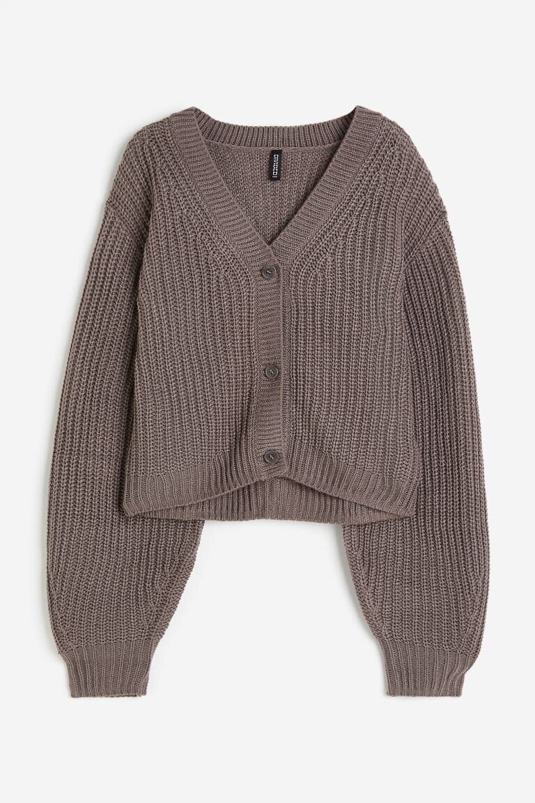 

Кардиган H&M Balloon-sleeved, темно-коричневый