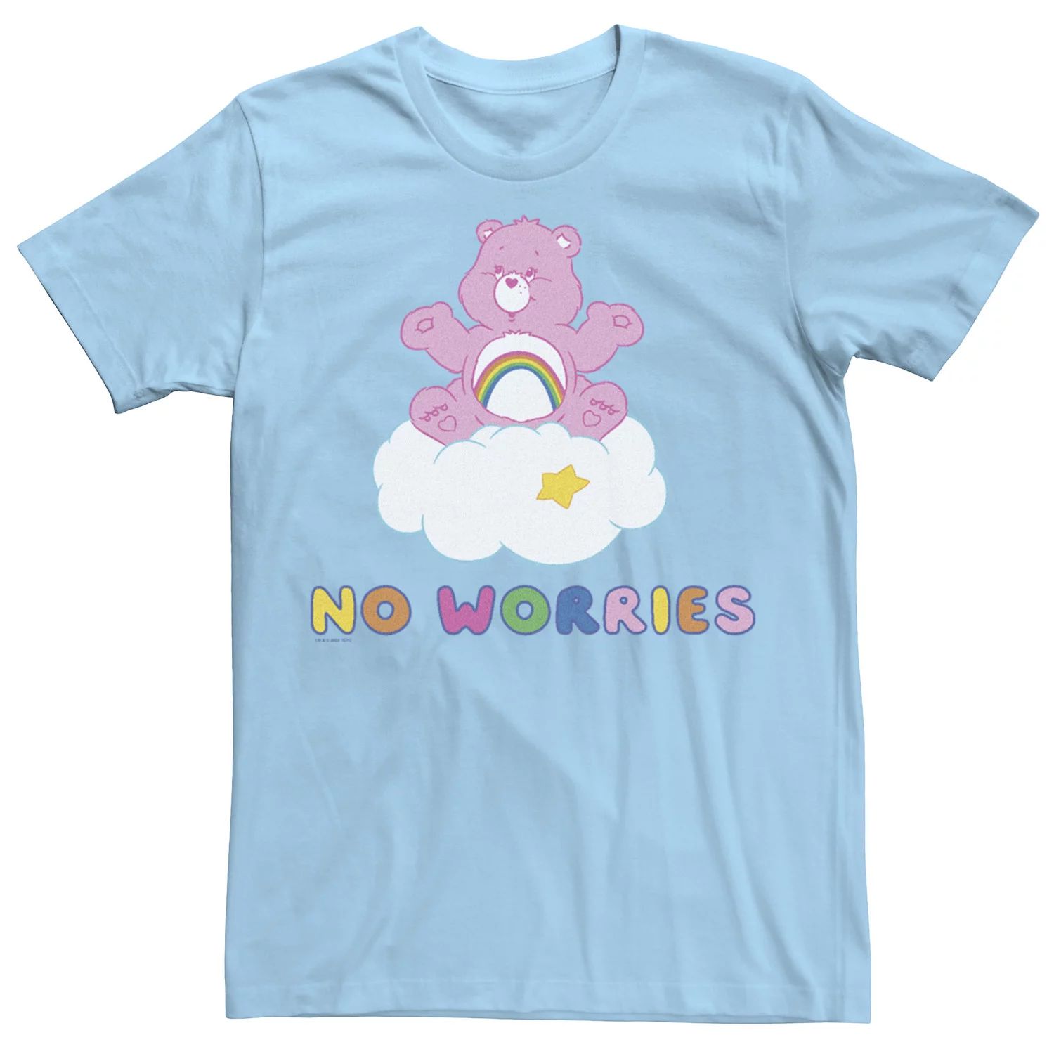 Мужская футболка Care Bears Не беспокойтесь с футболкой Cheer Bear Licensed Character