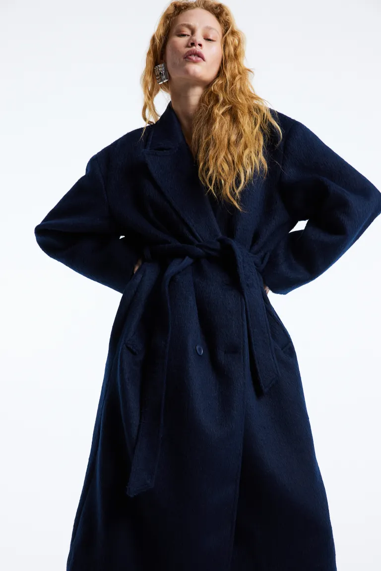 

Двубортное пальто H&M, синий