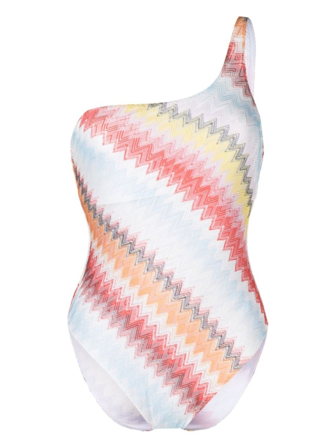 

Missoni купальник на одно плечо с узором зигзаг, белый
