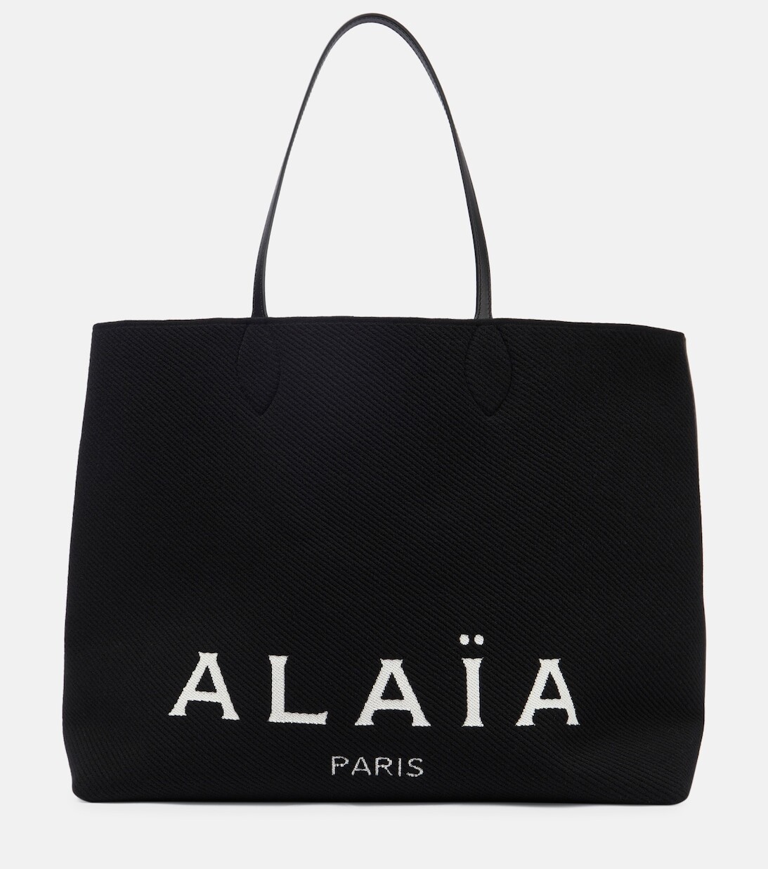 

Большая вязаная сумка-тоут Alaïa, черный