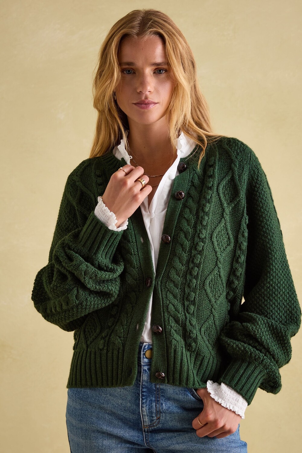 

Кардиган с косами рафферти Joules, зеленый