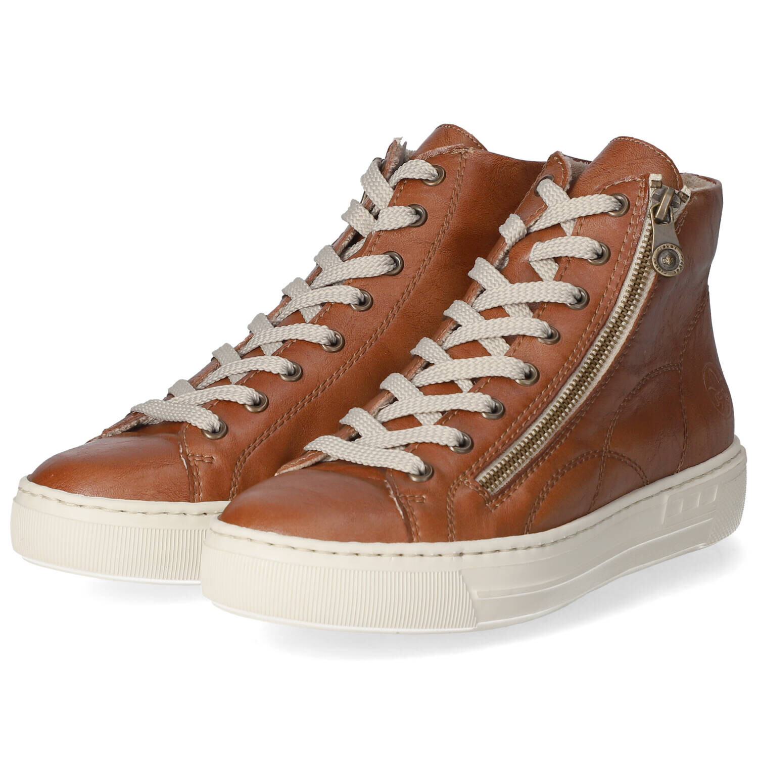 

Ботинки rieker Rieker Damen Stiefeletten/ Schnürstiefeletten Braun Kunstleder, коричневый