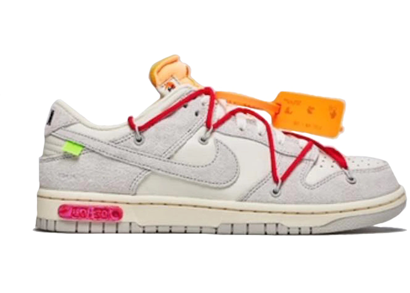 

Кроссовки Nike Dunk Low Off-White Lot 40, серый / белый