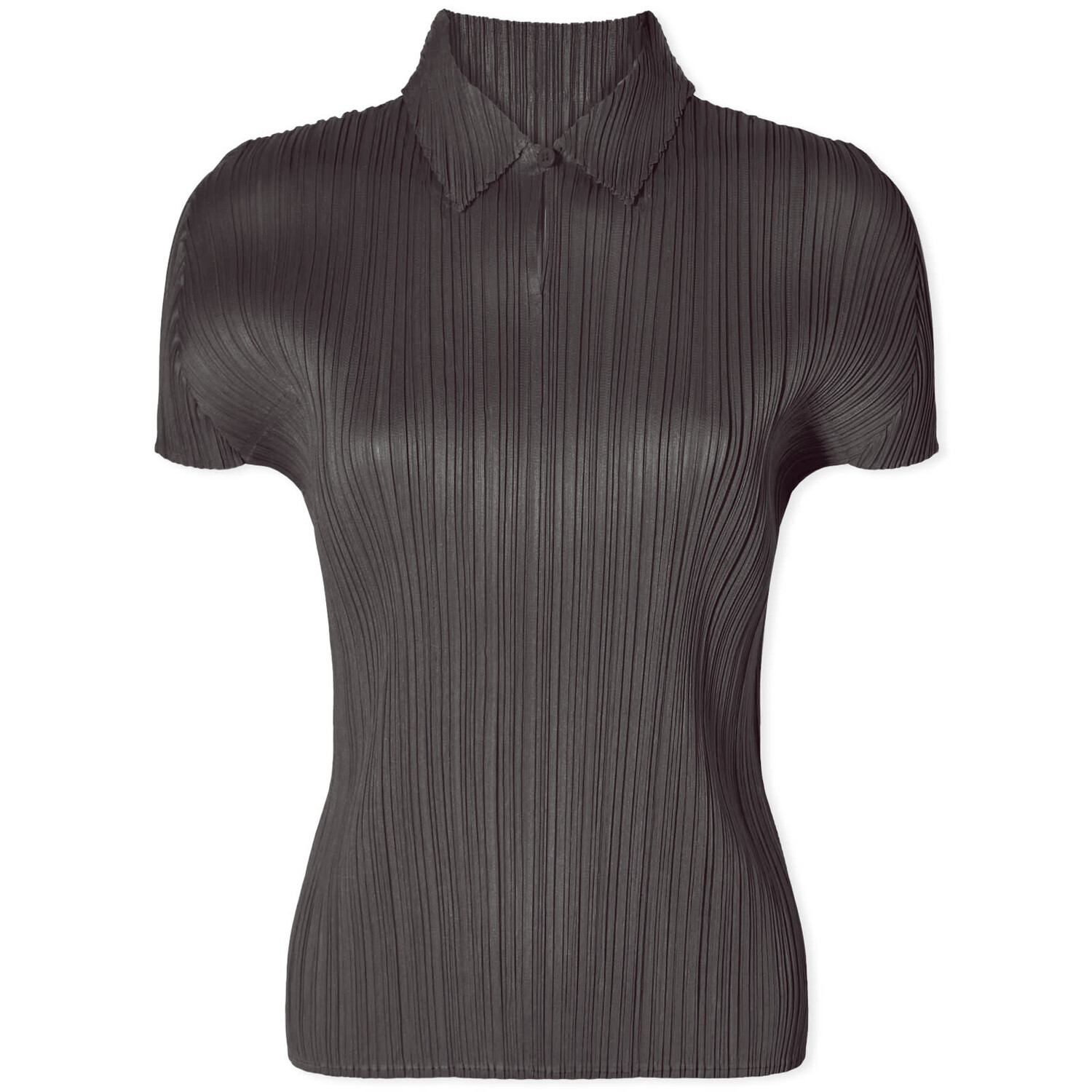 

Поло Pleats Please Issey Miyake Short Sleeve Pleats Polo Top, черный