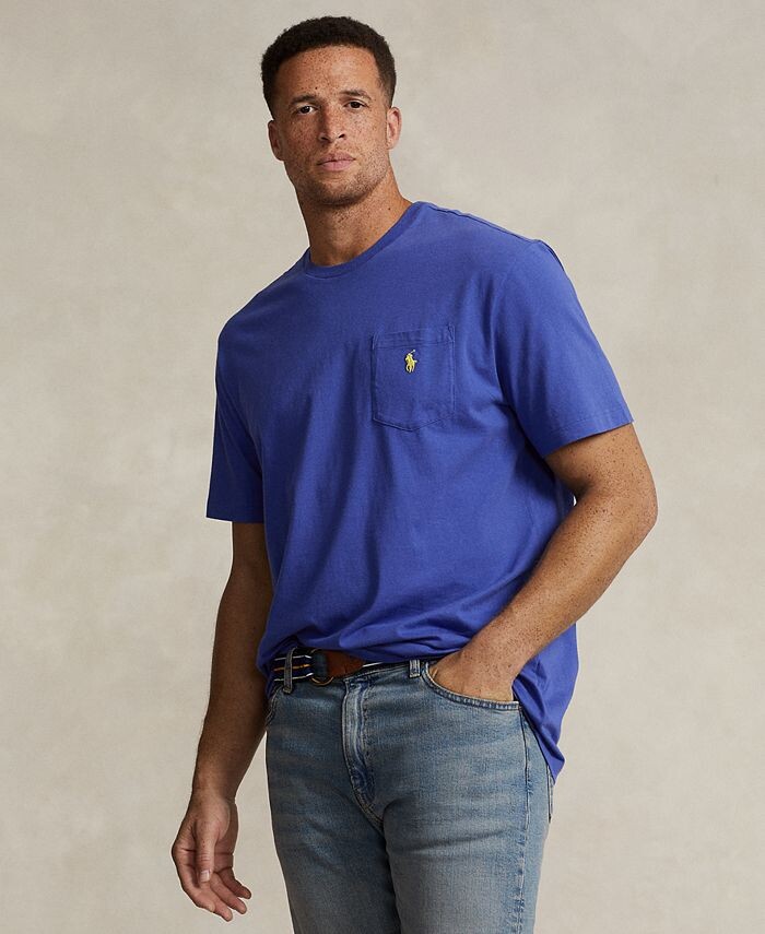 

Мужской большой & Высокая футболка с круглым вырезом Polo Ralph Lauren, синий