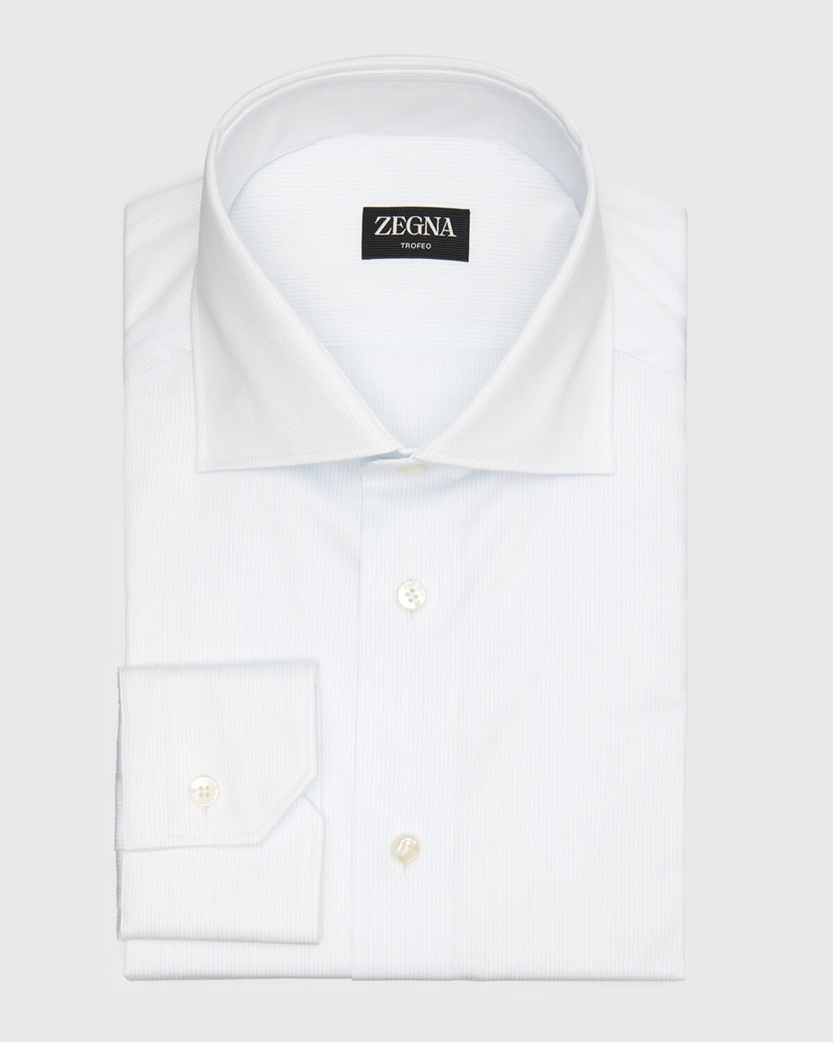 

Мужская хлопковая классическая рубашка в полоску Trofeo ZEGNA, цвет Bright Blue Solid