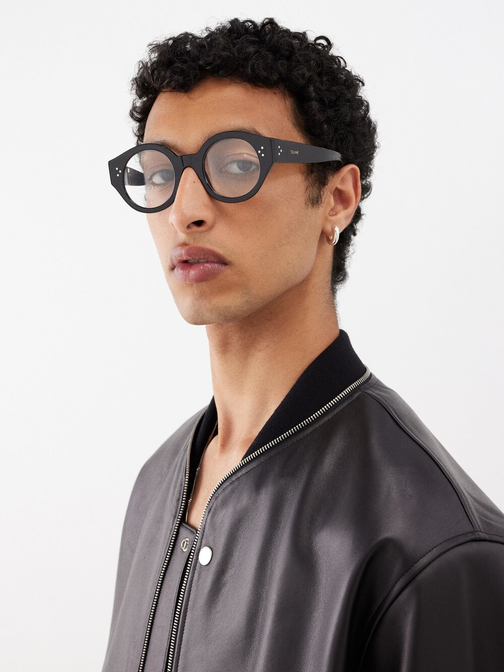 

Эффектные круглые очки из ацетата Celine Eyewear, черный