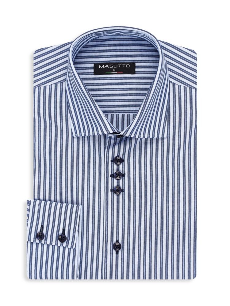 

Классическая рубашка в полоску классического кроя Masutto, цвет Blue White