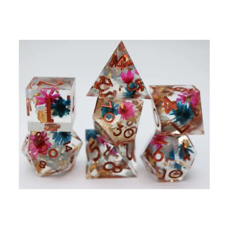 

Набор полиэфиров Sharp Edge — Incalescent Garden с медью (7), Dice Sets - Sharp Edge & Assorted (Foam Brain Games)
