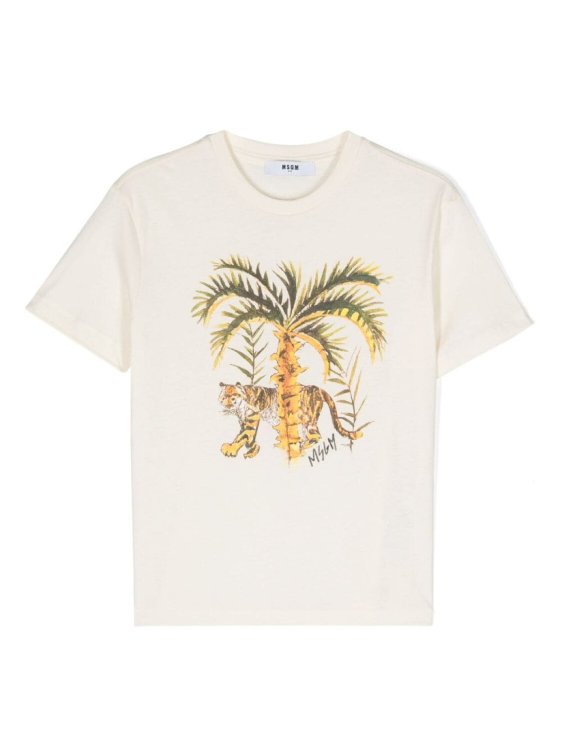 

MSGM Kids футболка с принтом, нейтральный цвет