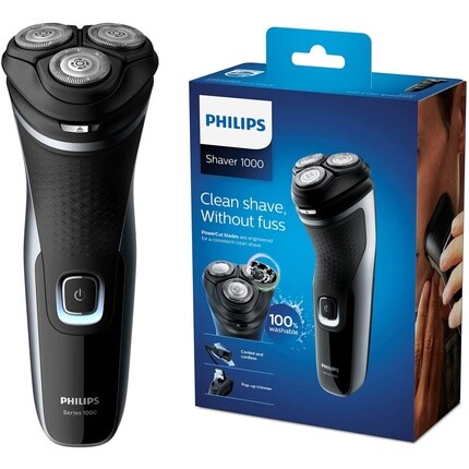 

S1332/41 Электробритва Series 1000 с прецизионным триммером, черная, Philips