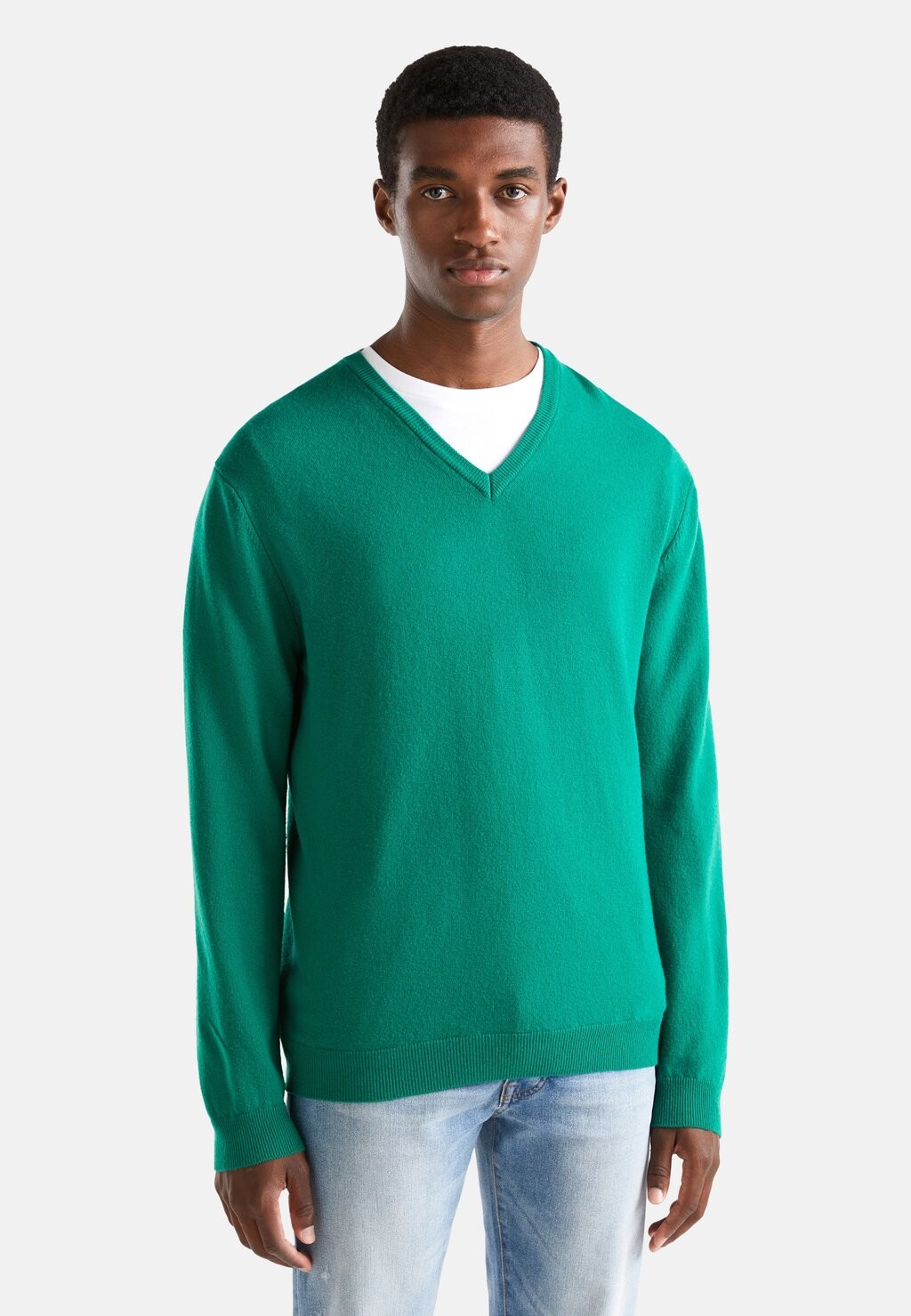 

Свитер V-образный вырез United Colors of Benetton, зеленый