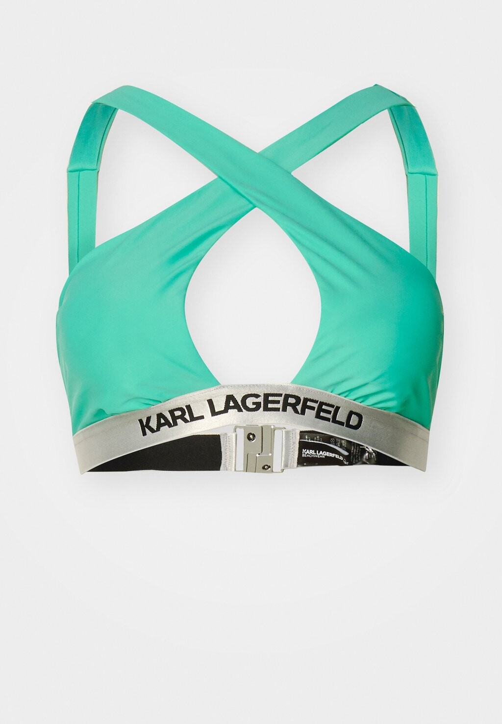 

Верх бикини KARL LAGERFELD HALTER LOGO, цвет florida keys green