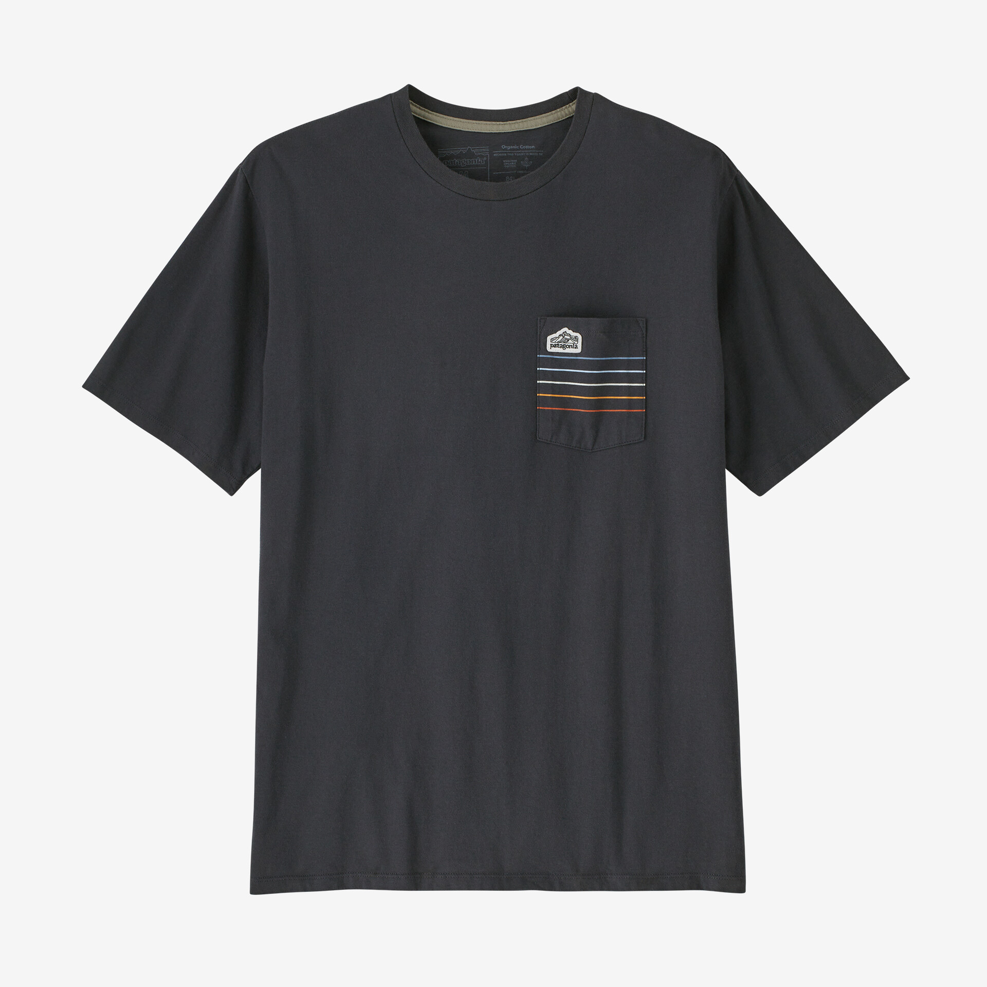 Мужская футболка с карманами и логотипом Ridge Stripe Patagonia, черный цена и фото