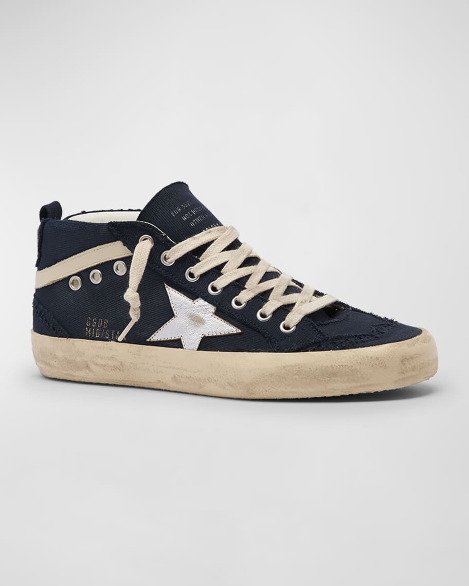 

Холщовые кроссовки Mid Star с крыльями Golden Goose