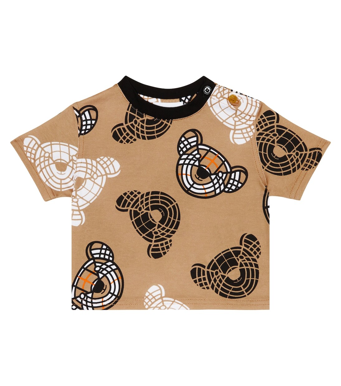 

Хлопковая футболка baby thomas bear Burberry Kids, бежевый