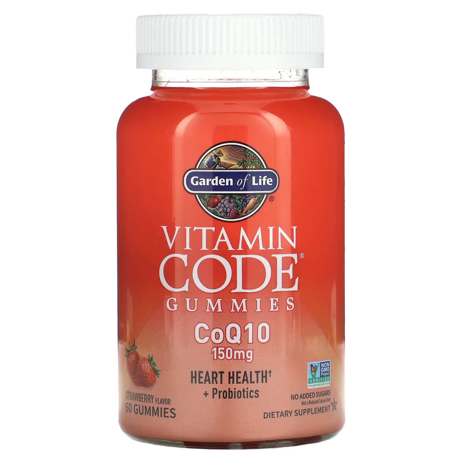Жевательные конфеты с витаминным кодом Garden of Life CoQ10, клубника, 60 жевательных конфет