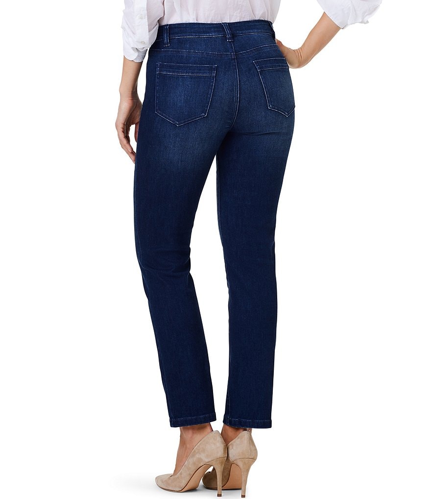 Прямые джинсы до щиколотки NIC + ZOE со средней посадкой и накладными карманами, синий