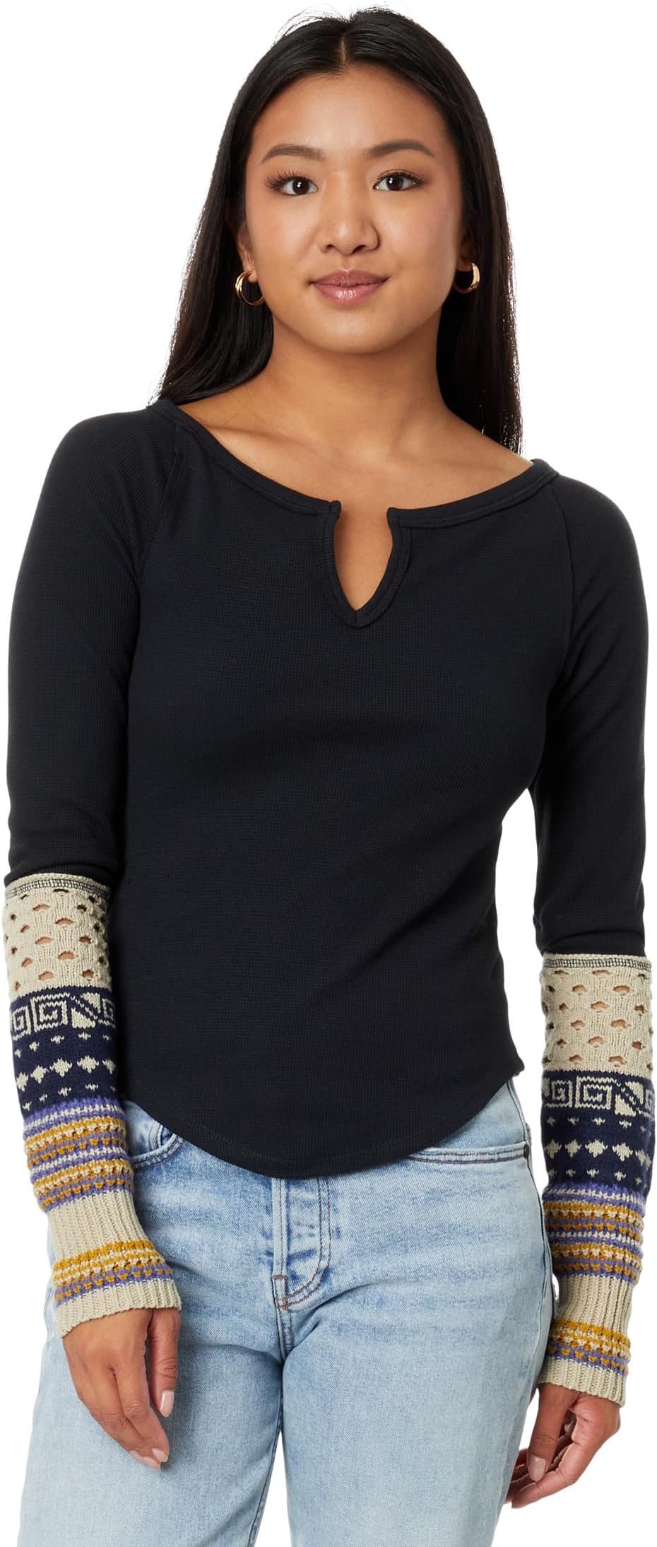 

Свитер Free People Cozy Craft Cuff, цвет Black Combo